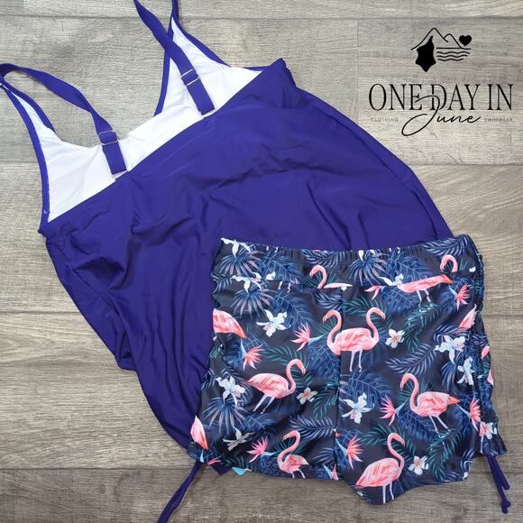 Yonique Blouson Boyshort Tankini Swimsuit Size M - Picture 6 of 6